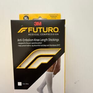 Futuro 3M‎ Anti-Embolism Knee Length Size XL White Closed Toe Stockings